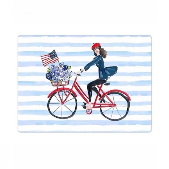 Girl on a Bike Patriotic Magnet - Picture 1 of 2